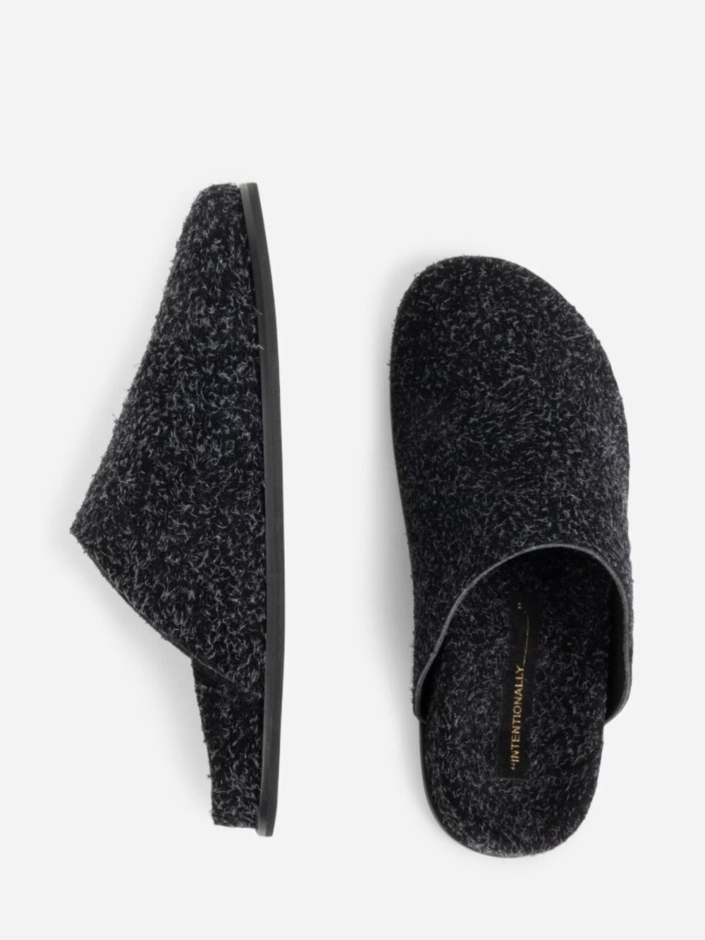 Intentionally Blank Agatha Brushed Suede Slip On Mule in Black - Size 39